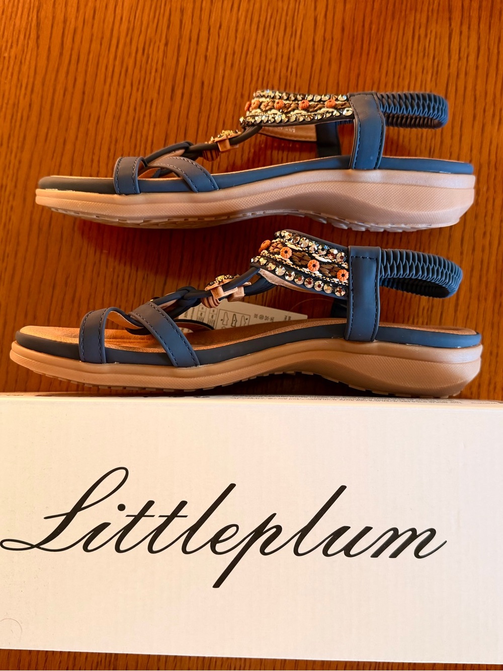 Blue Embellished Women's Sandals